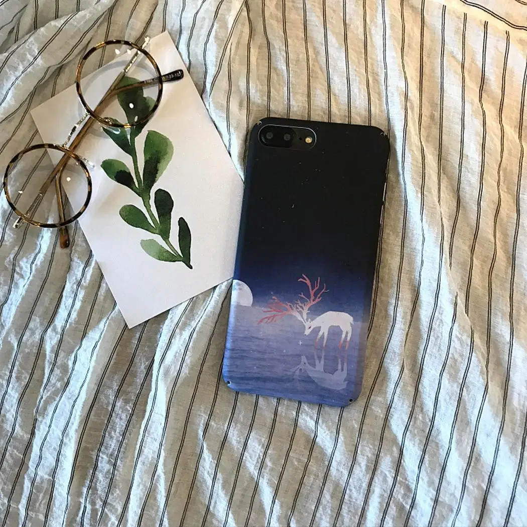 Elk Print PC Mobile Phone Case Back Anywhere You Need Cover For Easy to install and take off. iPhone |