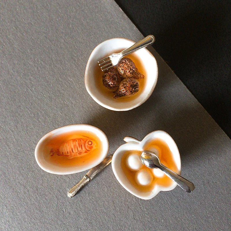 Рыба/мясо/фотосессия/кукольный домик/миниатюрная посуда/Милая/сказочная садовая