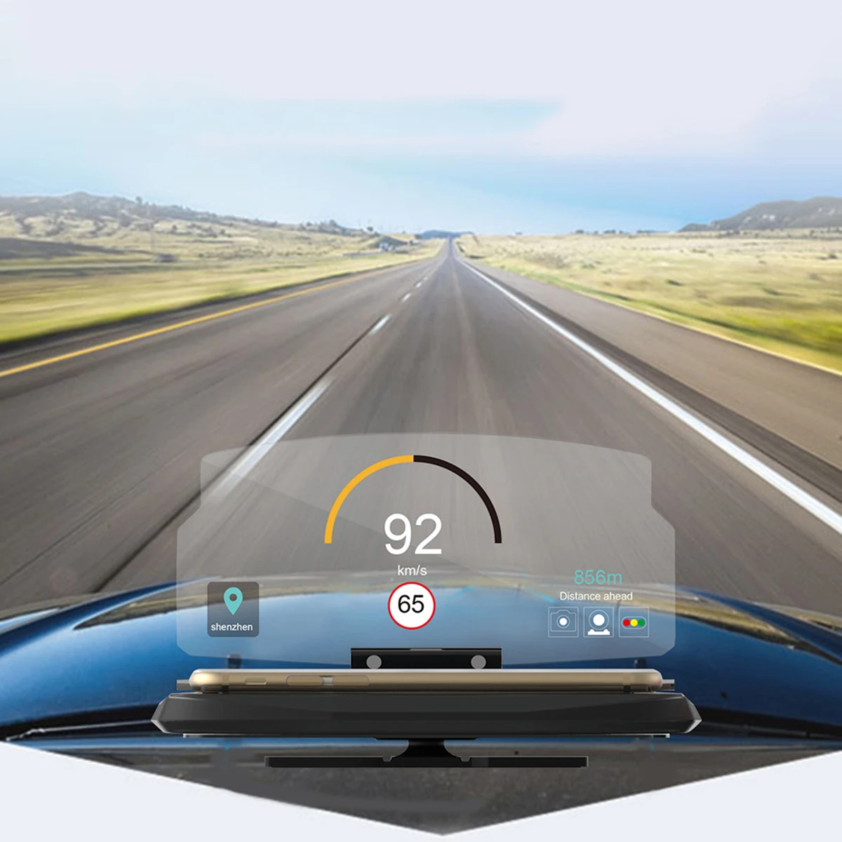 Универсальный автомобильный Автомобильный HUD телефон GPS навигация изображение