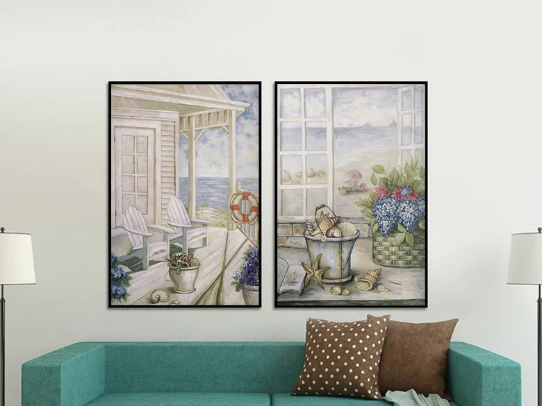 

European style painting Rose Butterfly painting double decorative painting no frame
