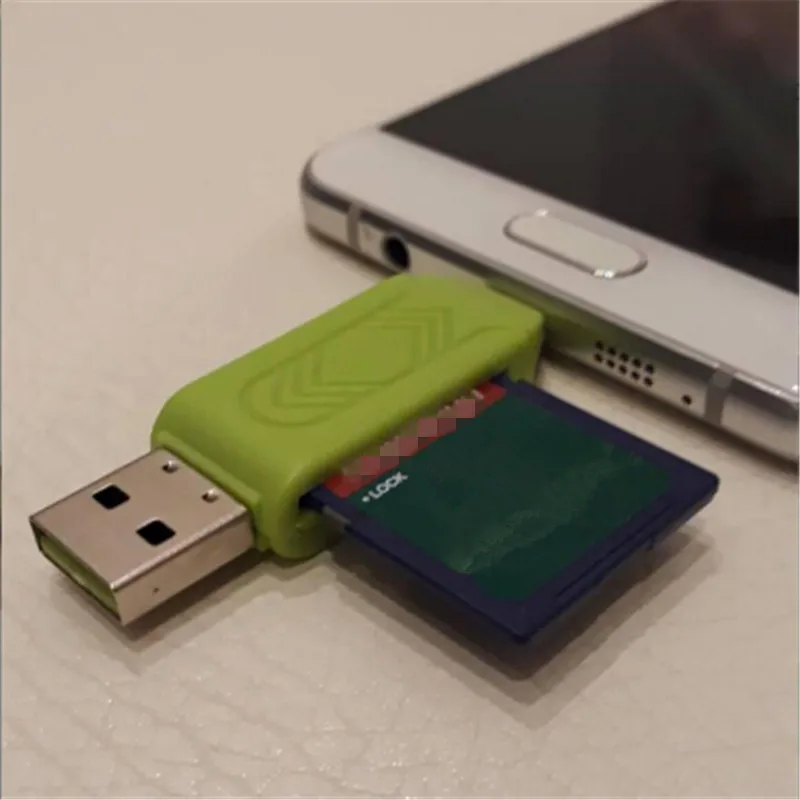 

Micro USB OTG TF/SD Card Reader for Cellphone Tablet PC Media Player Color Randomly