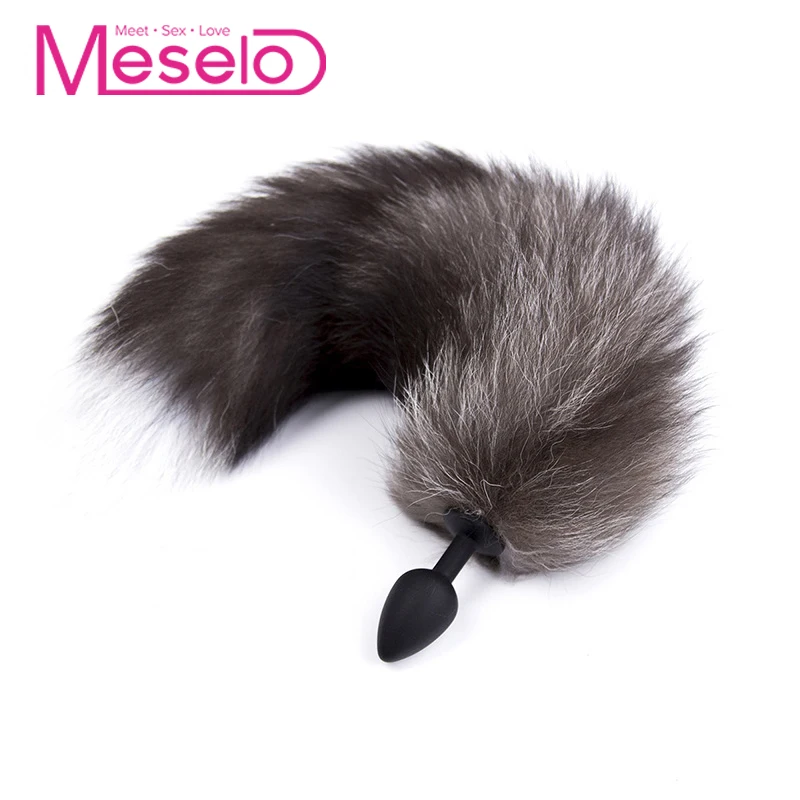 Meselo 45 см хвост Анальная пробка силиконовая игрушки для взрослых эротические