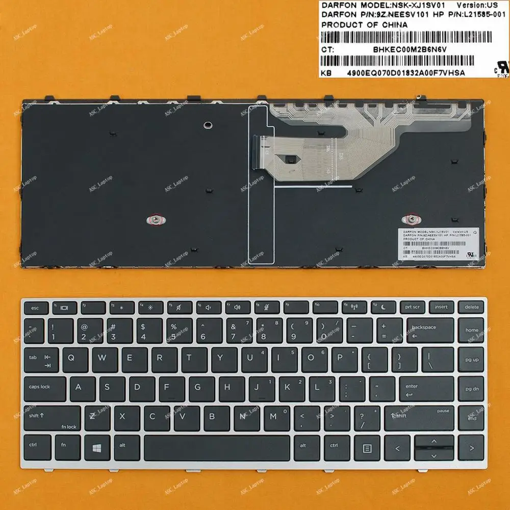 Новая английская клавиатура QWERTY для ноутбука HP Probook 430 G5 440 445 черная Серебристая