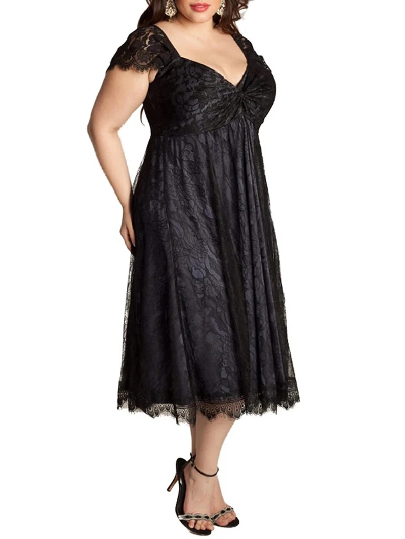 ROSEGAL европейский и американский большой размер элегантное кружевное платье с