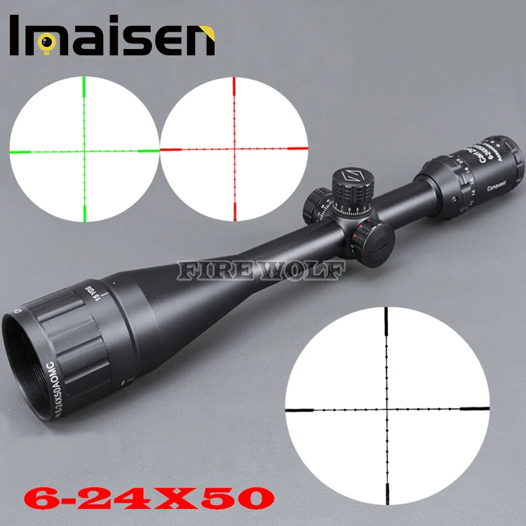 Туманоустойчивый 24x50 прицел ударопрочный охотничий с подсветкой Riflescopes зеленый и