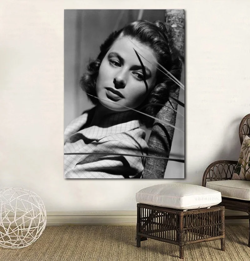 Постер Ingrid Bergman Картина на холсте печать стене домашний декор без рамки Прямая