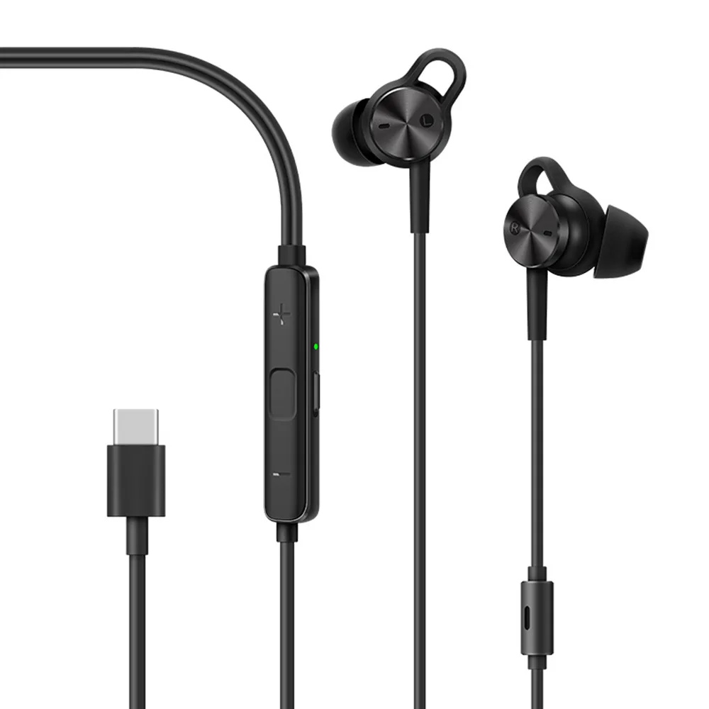 Шумоподавляющие наушники-вкладыши Type-C Проводные металлические наушники музыка