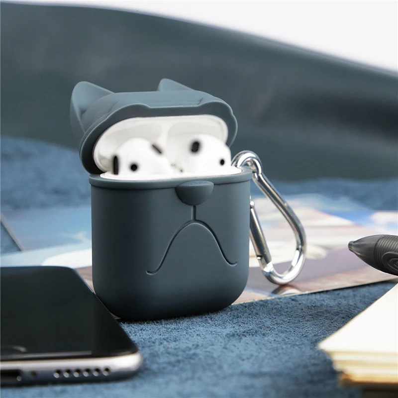 Мягкий силиконовый чехол DOITOP для Apple Airpods противоударный милый защитный с