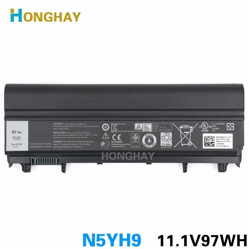 Honghay 97Wh 11 1 В Подлинная N5YH9 батарея для ноутбука Dell Latitude E5440 E5540 VJXMC VV0NF 0K8HC 7W6K0 CXF66 FT6D9