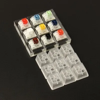 

Mechanical Keyboard Switch Tester For Cherry Kailh Box Gateron Switches Thickened Acrylic Base Transparent Key Caps