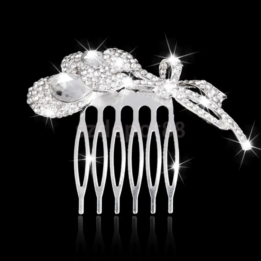 SPMART свадебный гребень для волос со стразами букет невесты с бантом|rhinestone hair comb|hair