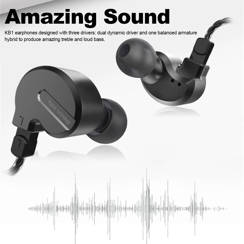 BQEYZ KB1 DIY наушники 1BA + 2DD гибридные динамические HIFI проводные бас для бега