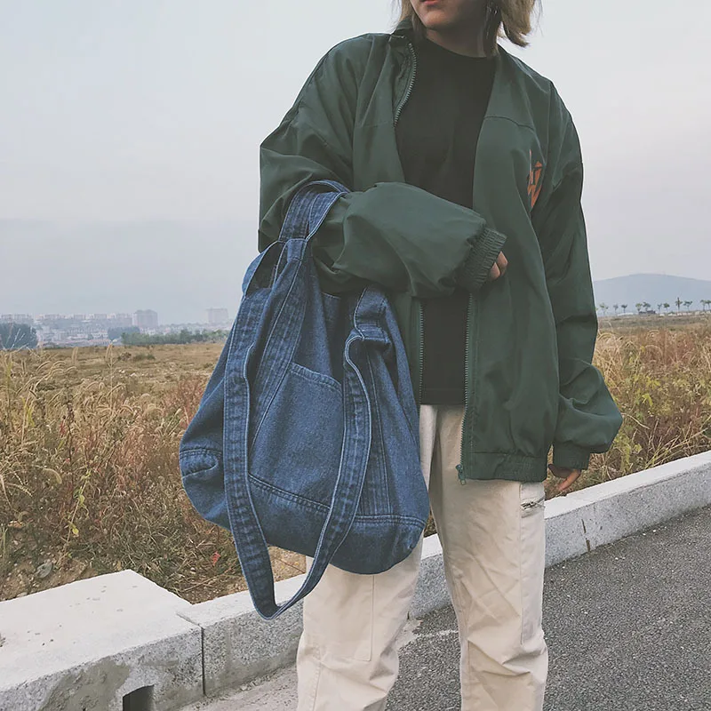 Chic Cowboy Cloth Package 2018 New Pattern Large Capacity Single Shopping Pocket Satchel Korean Version handbag | Багаж и сумки