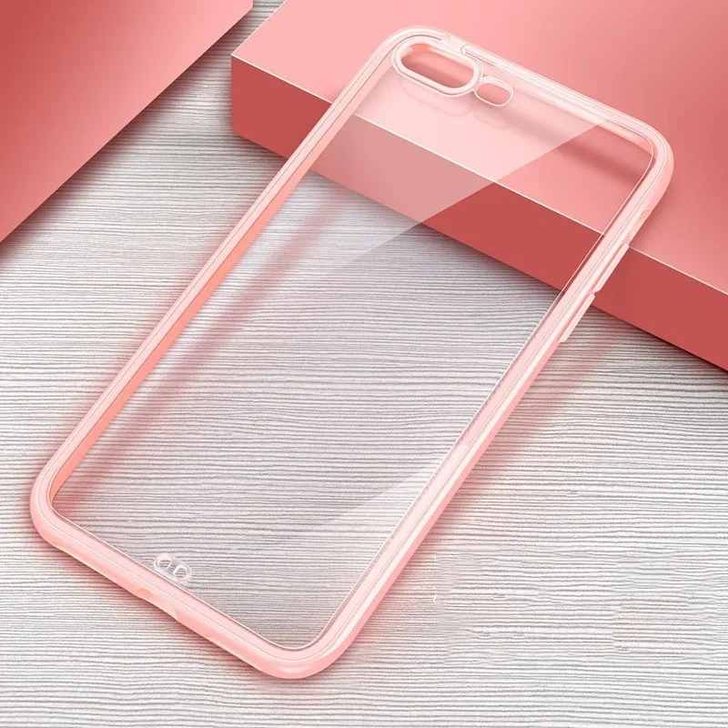 Прозрачный тонкий цветной чехол для телефона IPhone X XS XR Max 6S 6 7 8 Plus модный