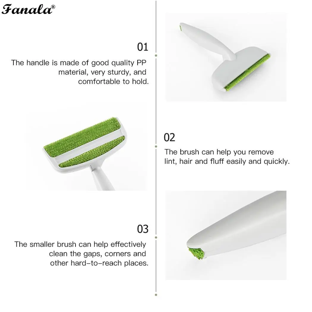 Portable Hair Remover Brush Manual Clothes Casual Pets White Cleaning Tool | Дом и сад