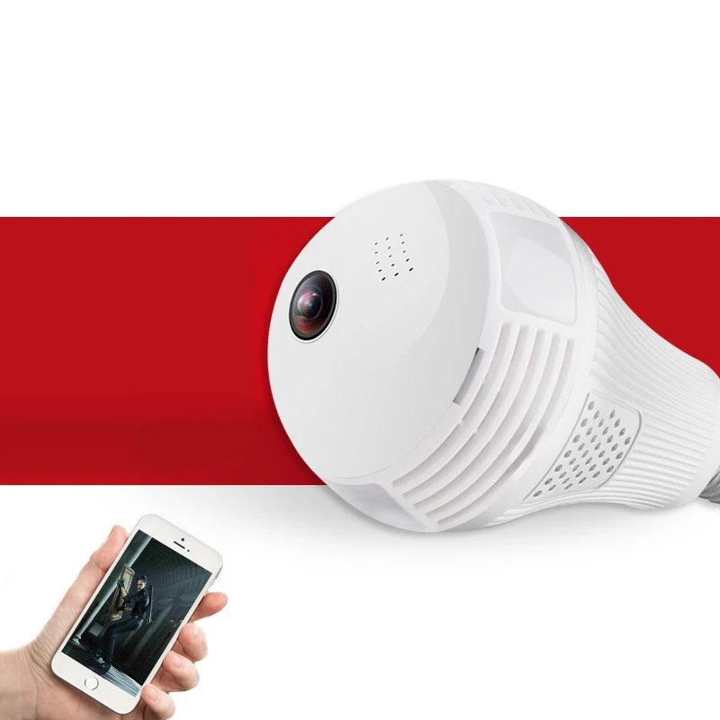 

Wireless Camera-Wifi 360 Degree Security Camera Panoramic Night Vision Lamp Mini Cameras Bulb Light