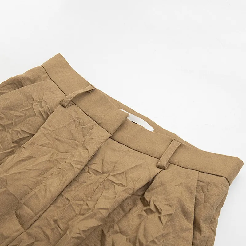 TWOTWINSTYLE повседневные брюки для женщин с высокой талией темно синие длинные