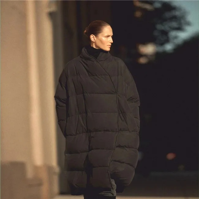 

Women Elegant Long Warm Cotton Padded Jacket Puffy High Quality Spliced Overcoat Stand Collar Parka female Winter Outerwear 2019