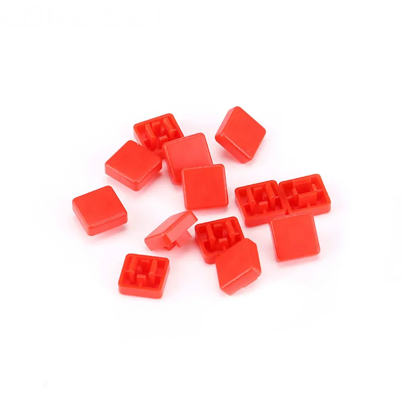 50pcs/lot Red rectangle Plastic Switch Caps For 12*12*7.3MM Micro SwitchTouch Button Lid Cover | Обустройство дома