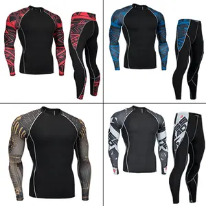 Термобелье мужское, для спорта и фитнеса, на флисе, компрессионное