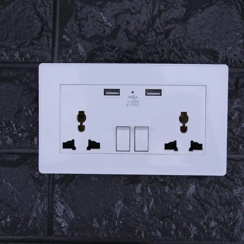 2.1A настенная розетка с двумя usb портами адаптер питания розетки 2 порта панель