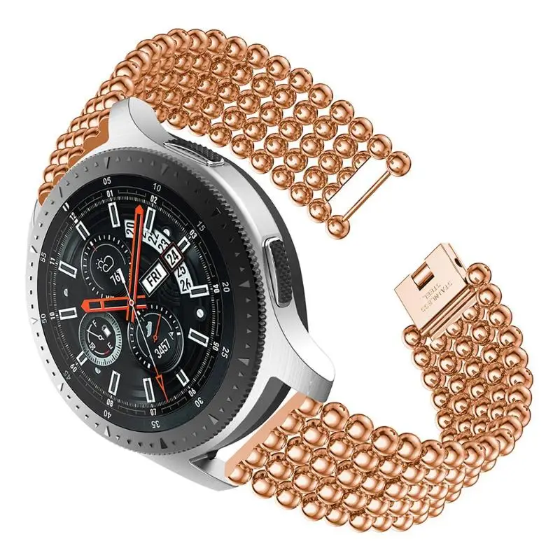 

Alloyseed ALLOYSEED 5 Row Beads Alloy Wristband Smart Bracelet Strap Accessories for Samsung Galaxy Watch 46mm