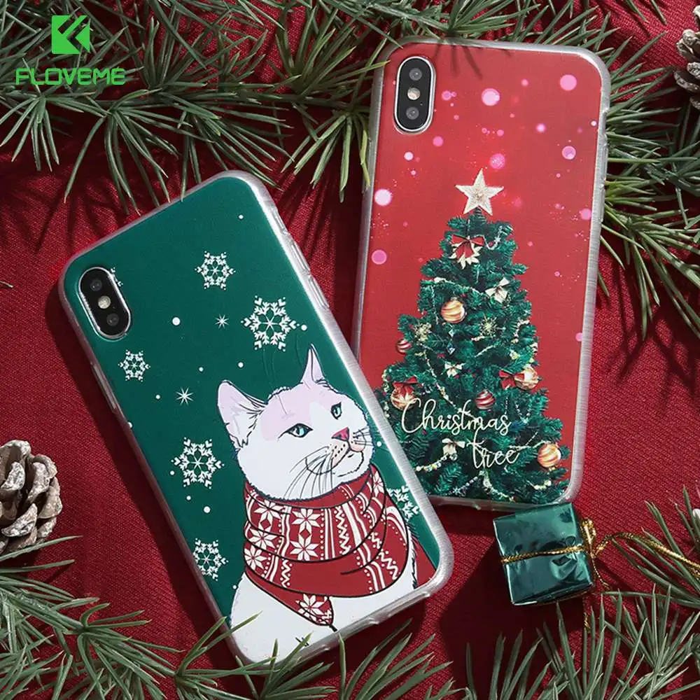 FLOVEME Christmas Phone Case For iPhone X XS Max XR 10 2019 New Year Cases 6 6S 7 8 Plus Cover Fashion Accessories |