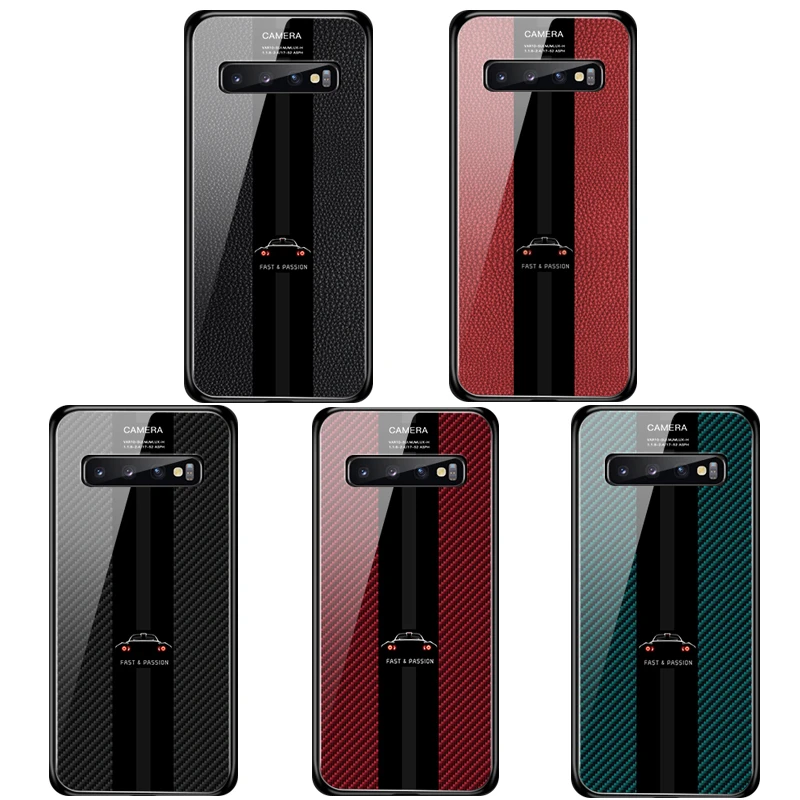 Glass phone case for samsung s10 on galaxy s10e lite s9 s8 a6 2018 plus note 9 S j4 j6 copue note9 bumper |