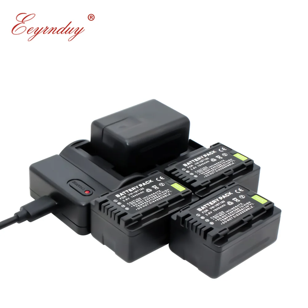 Литиевая батарея (4-Pack) + USB зарядное устройство для Panasonic HC-V770K HC-WXF991K HC-W580K HC-VX981K HC-V180K