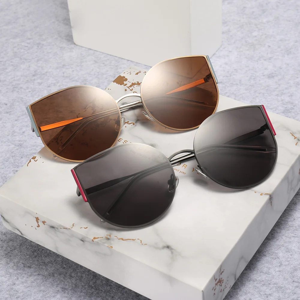 

Luxury Brands Cat Eye Sunglasses Women 2019 Vintage For Women Reflective Lens Sun Glasses Female Oculos UV400 DF13134