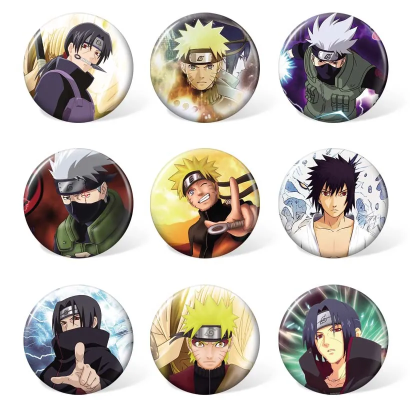 9 шт./лот Аниме Наруто значки игрушки Uzumaki Какаши брошь модель булавки для