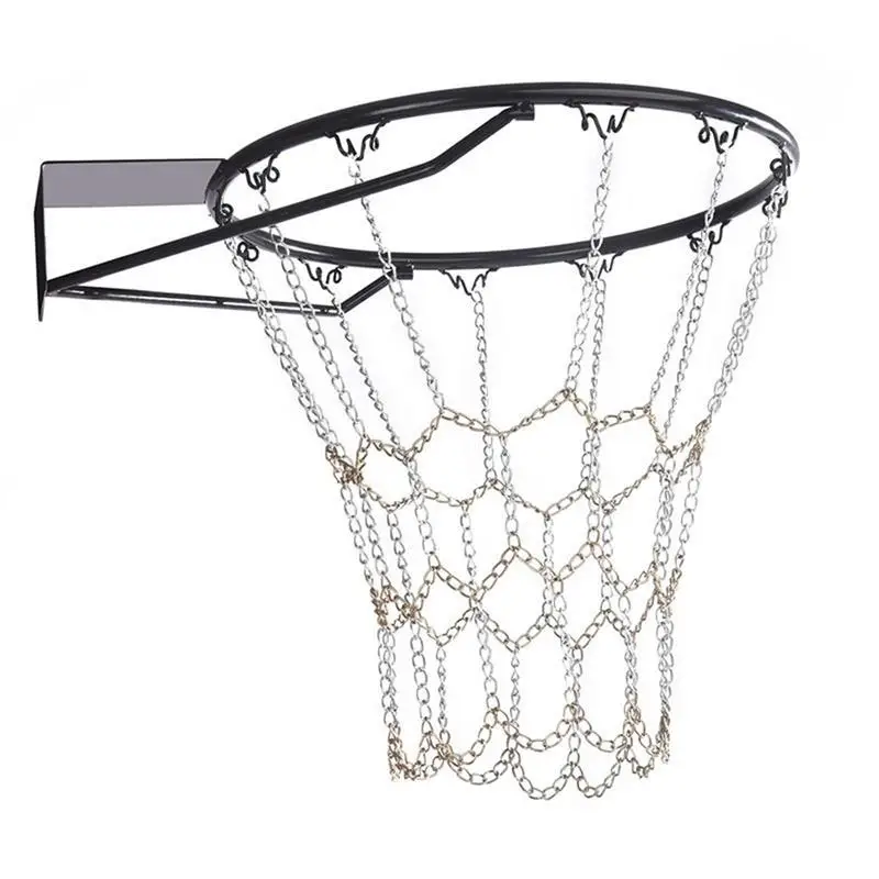 

Chain Basket Net Sports Heavy Duty Galvanized Steel Chain Basketball Goal Net Durable Standard Hoop