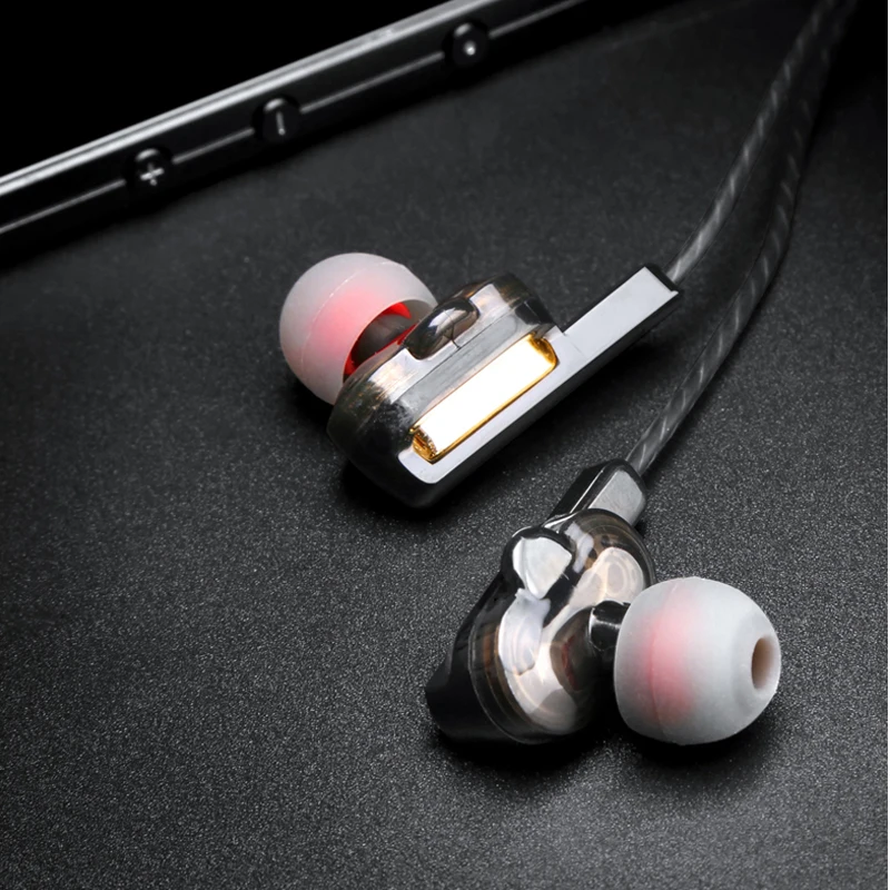 Двойные проводные наушники-вкладыши 4D стерео гарнитура Hi-Fi бас наушники