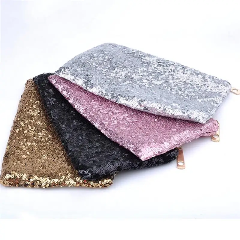 

Bling Sequins Women Cosmetic Makeup Bag Female Glitter Evening Clutch Bags For Party Envelope Makeup Hand Bags Pouch