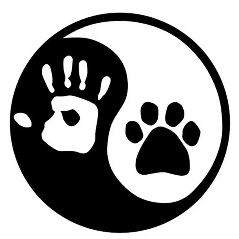 Автомобильная наклейка 10*10 см Yin и Yang Cat отпечатки собачьих лап пальмовый принт