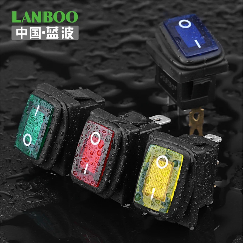 Водонепроницаемый светодиодный мини-переключатель LANBOO 20 шт. 3 контакта или без