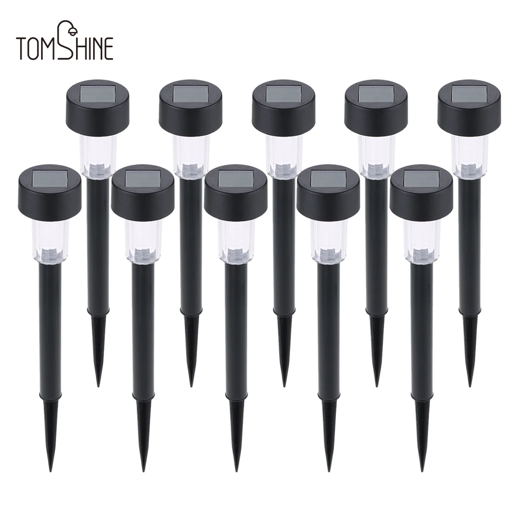 Tomshine 10 шт. в упаковке Солнечный светодиодный садовый светильник из нержавеющей