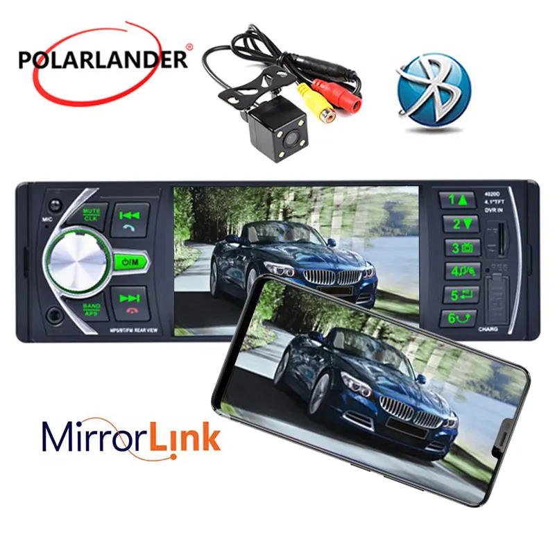 1 Din стерео 4 ''FM TF/USB/AUX In 12V аудио W/DVR/камера вход Bluetooth руководство автомобильное