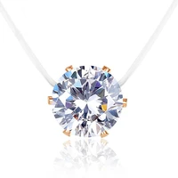 simple transparent dazzling color clear zircon necklace filled simple fishing line exquisite necklace jewelry