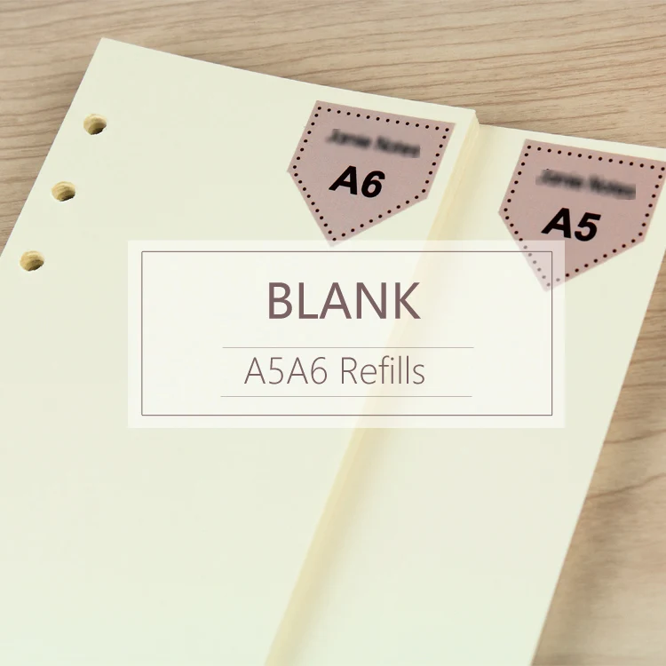 

MyPretties 40 Sheets Blank Refill Papers A5 A6 Filler Papers for 6 Hole Binder Organizer Notebook Paper Filler Pages for Planner