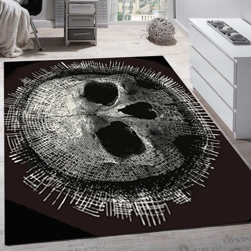 3D печатные коврики с рисунком черепа для гостиной Нескользящие прямоугольные