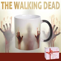 creative the walking dead mug color changing heat sensitive ceramic coffee mug surprise gift tea cup bloody hands temperature