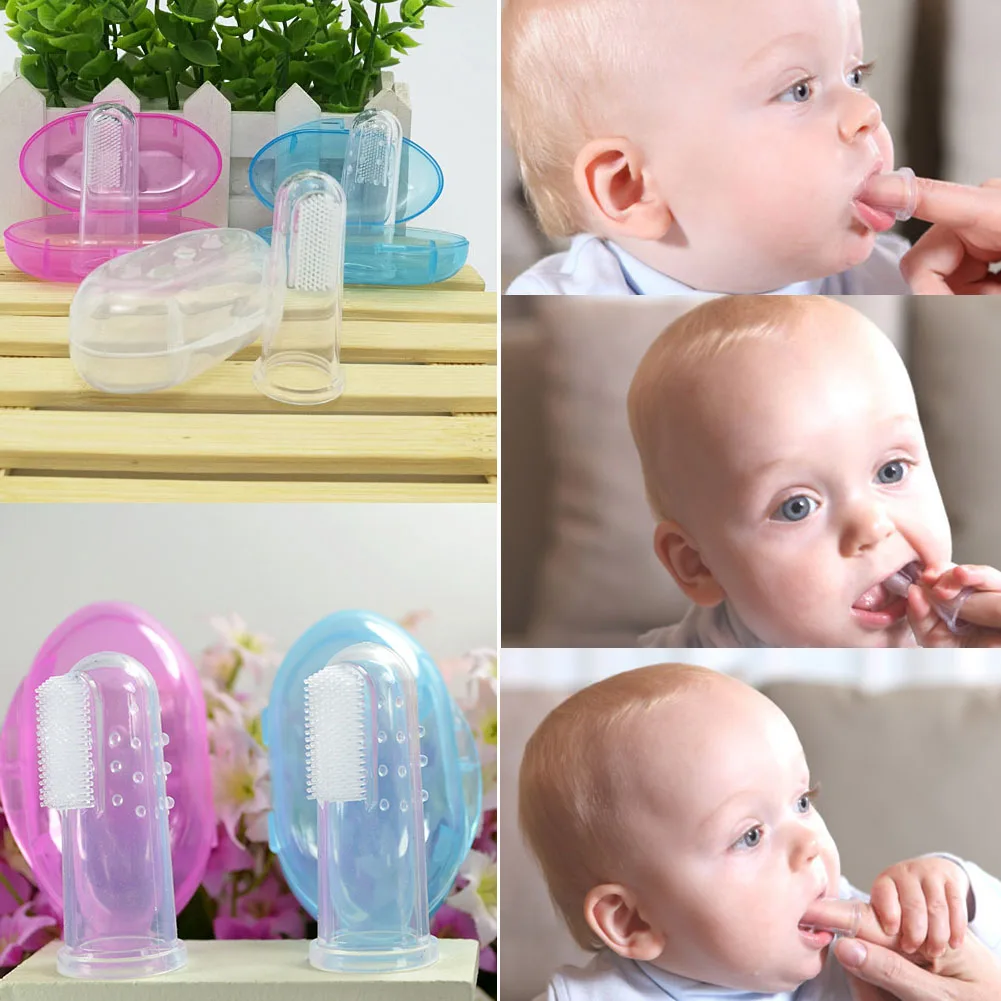Зубная щетка Tookie Finger Baby силиконовый мягкий безопасный оральный массажер с чехлом