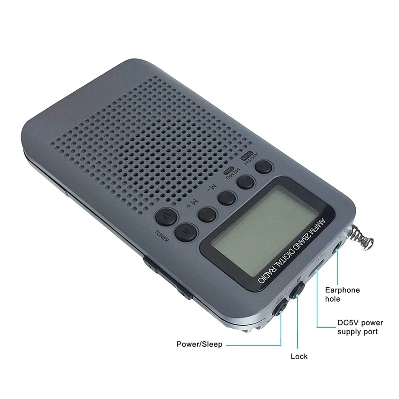 Мини Lcd цифровой FM/AM радио динамик с будильником и функцией отображения времени 3 5