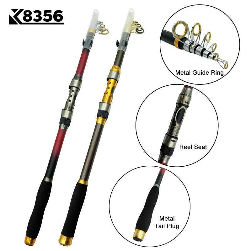 K8356 карбоновая портативная телескопическая удочка спиннинговая ручка в форме