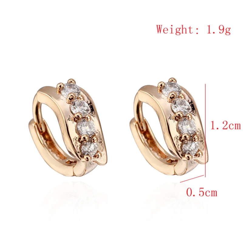 Fashion Womens Ladies Girl Plated Clear Crystal Zircon Ear Hoop Earring Section Dangle Earrings For Anniversary Day Jewelry | Украшения и