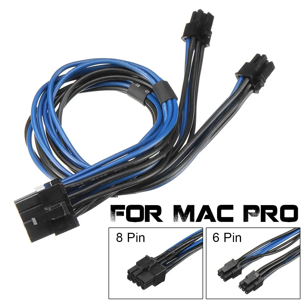 18AWG двойной мини 6 Pin PCI e папа до 8 Y сплиттер E кабель питания видеокарта шнур для Mac
