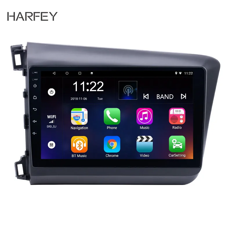 Автомобильный gps навигатор Harfey Android 8 1 Navi HD 10 &quotдля 2012 Honda Civic мультимедийный плеер