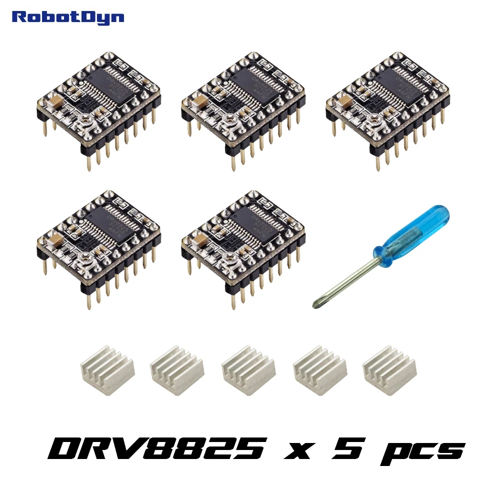 Драйвер шагового двигателя DRV8825 для 3D принтеров 5 шт.|driver for stepper motor|driver 3ddriver drv8825 |
