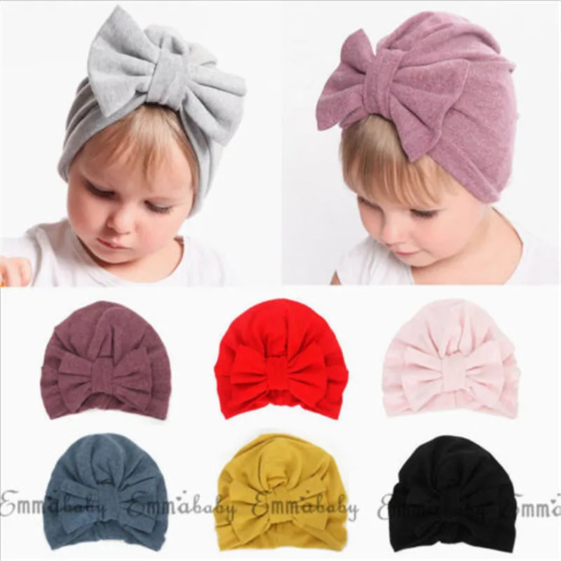 

PUDCOCO Baby Infant Girl Floral Comfy Bowknot Turban Hospital Cap Cotton Beanie Hat